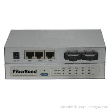 Full Duplex RJ45 2 Port Fiber Optic Switches Internet Auto